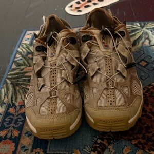 Salomon women Beige and Brown Athletic Shoes